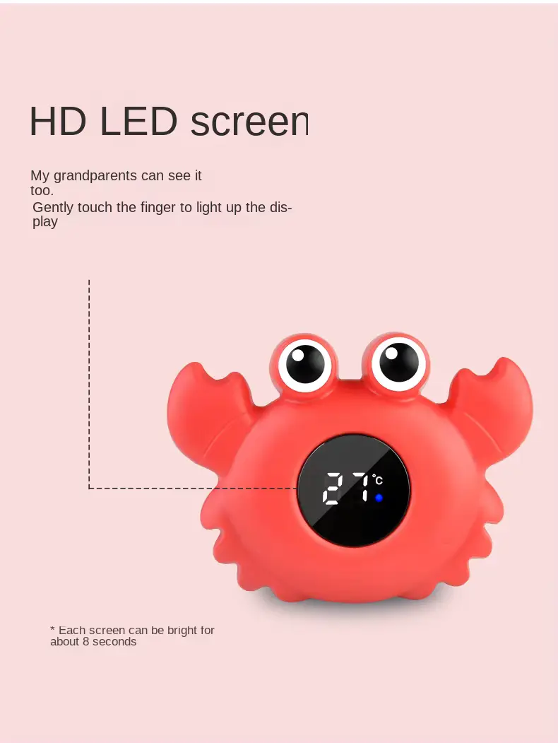 Bath Thermometer Crab TOY Digital Floating LED Display Color Educational Wholesale product image 3