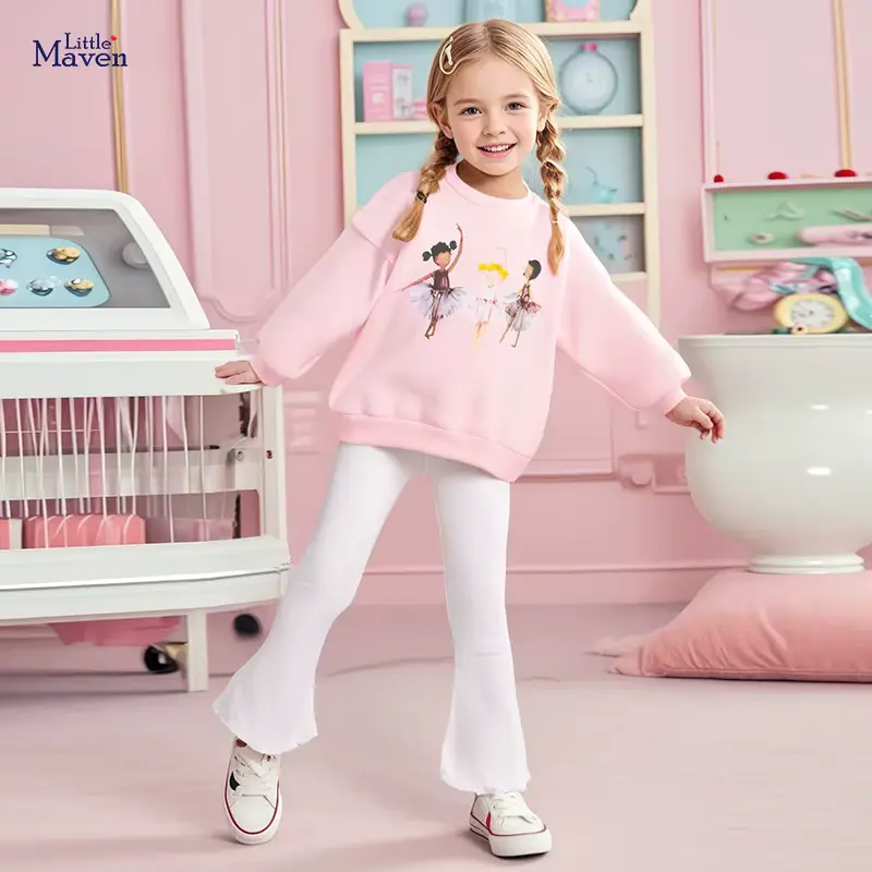 Girls Cotton Cartoon Clothing Toddler Two-piece Velvet Fleece Long Wholesale