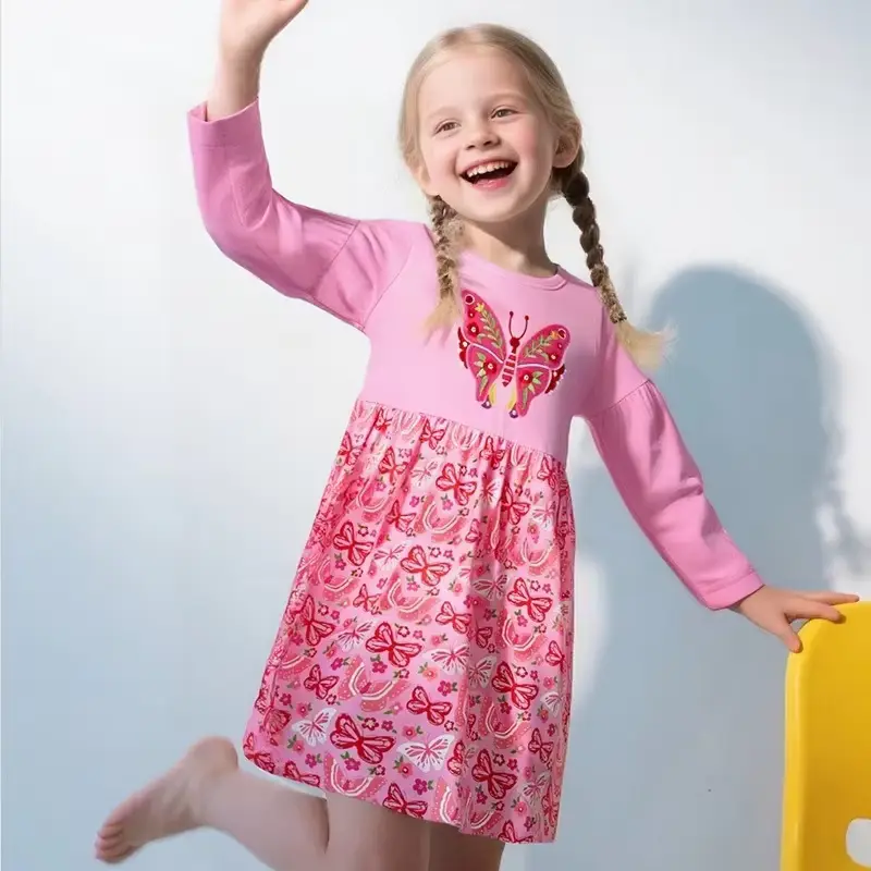 Girls Cotton Cartoon Animal Princess Dress Skirt Sweet Round Wholesale