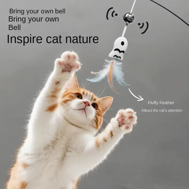 CAT Long Wand Feather TOY Interactive Teaser Stick FOR Educational Wholesale product image 2