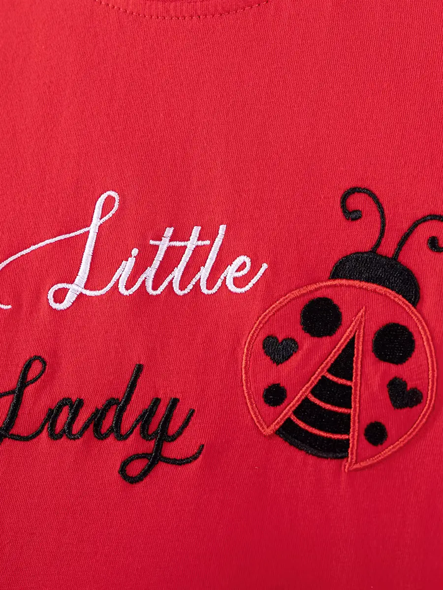 Girls Cotton Dress RED Ladybug Polyester Toddler Ruffled Sleeve Wholesale product image 3