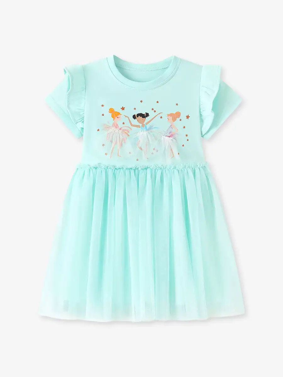 Girls Cotton Cartoon Printed Princess Dress 100 Sleeveless Mini Wholesale product image 3