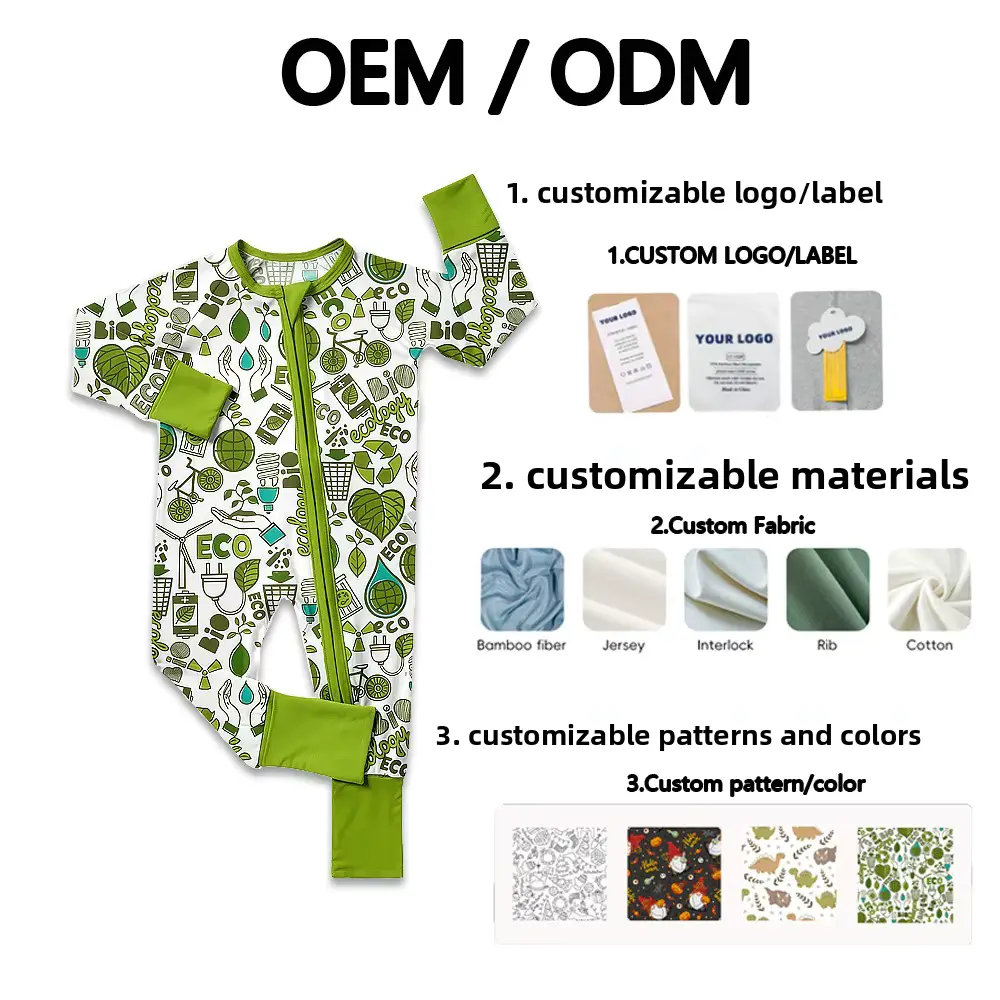 Unisex Romper Onesie Bamboo Fiber Long Crawl Boneless Craftsmanship Wholesale product image 3