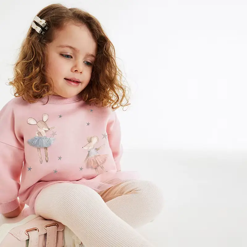 Girls Cotton Mesh Cartoon Long Sleeve Fabric Softened Pattern Clothing Wholesale product image 2