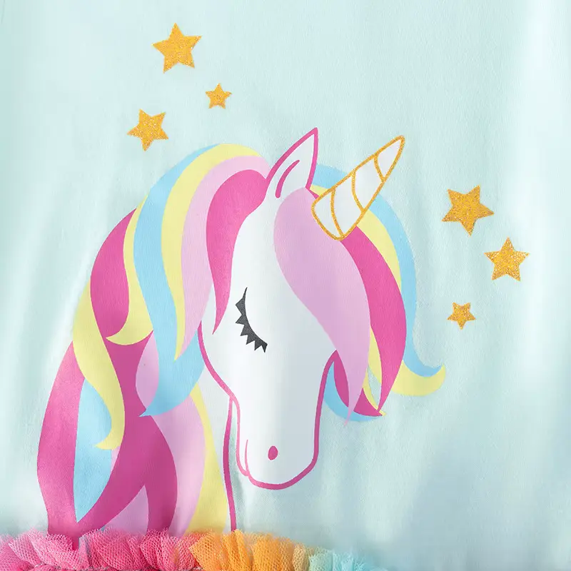 Girls Cotton Mesh Cartoon Princess Dress Unicorn FOR AND Wholesale product image 3