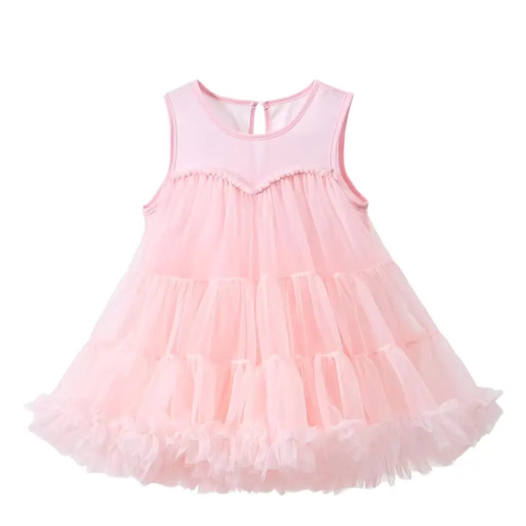 Girls Mesh Princess Dress Sleeveless Spaghetti Strap A-line With Wholesale