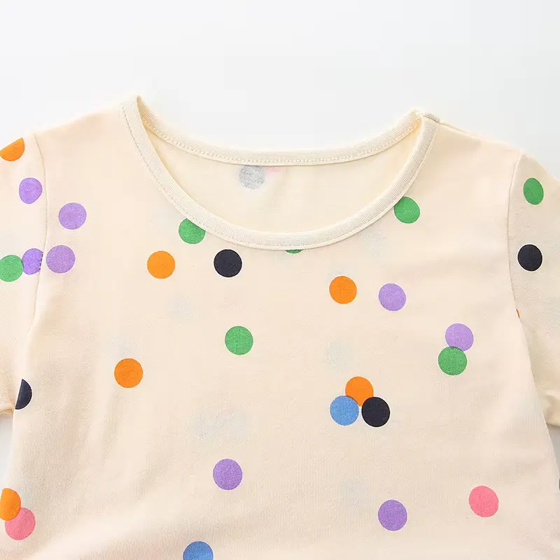Girls Cotton Mesh Print Princess Dress Knee-length Sweet Polka Wholesale product image 3