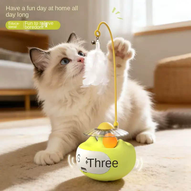 CAT Roly-poly Classic Feather Wands Catnip Balls Rotating Toys Educational Wholesale