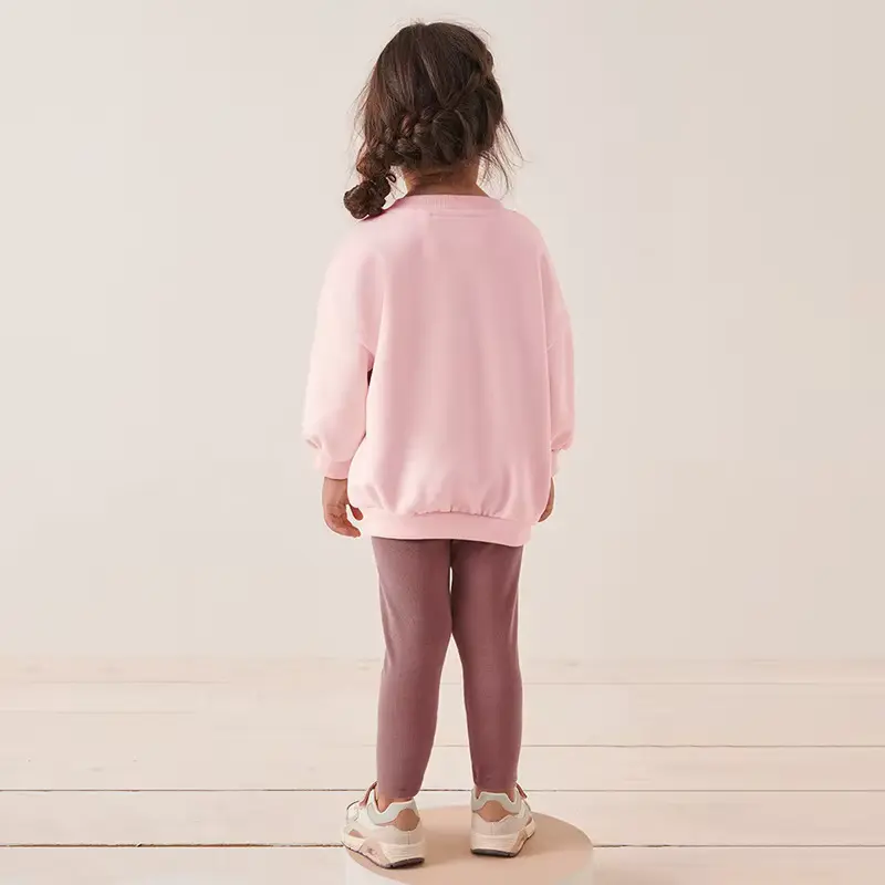 Girls Cotton SET Softened Long Sleeve Solid Color Trousers Wholesale product image 3