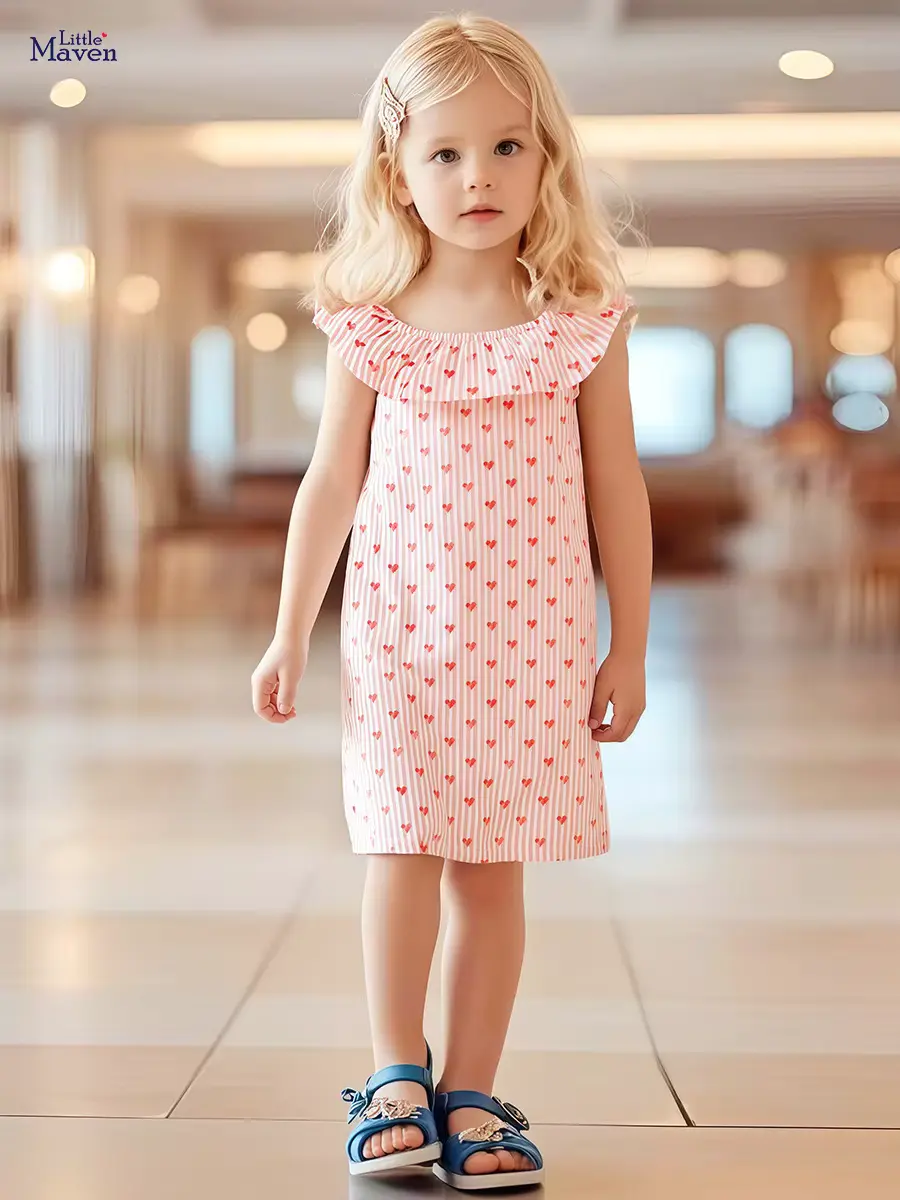 Cotton Princess Dress Sleeveless Puff Sleeve Bowknot Girl High Wholesale