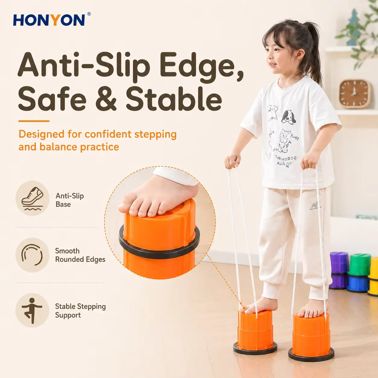 Kindergarten Non-slip Cylinder Barrel Stilt TOY Sensory Balance Training Educational Wholesale