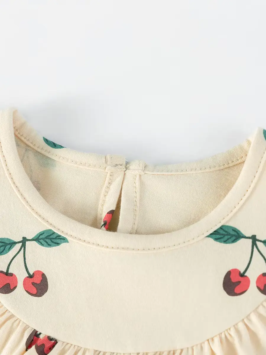 Girls Dress Customized Turn-down Collar Knee-length Short Sleeve A-line Wholesale product image 2