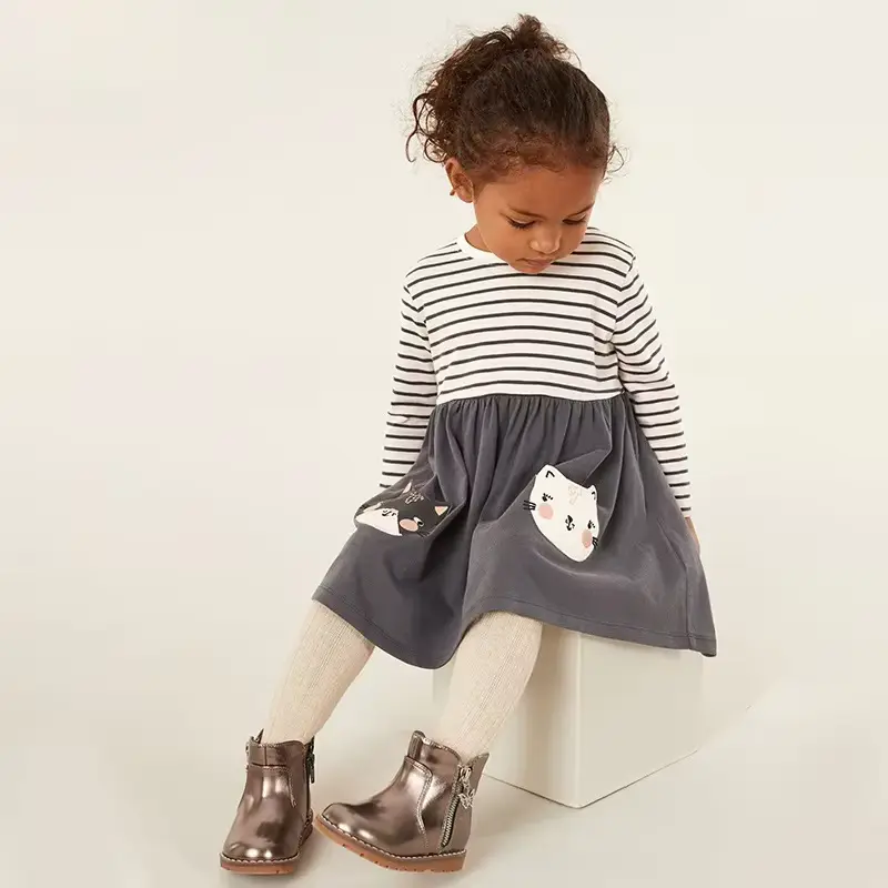 Girls Cotton Animal Princess Dress Normcore Minimalist Knee-length Soft Wholesale