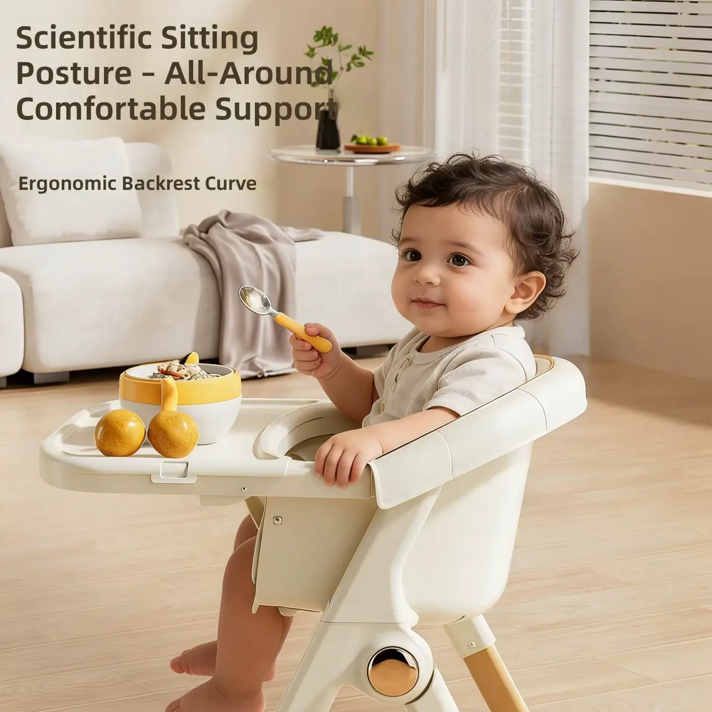 Chair Adjustable Modern Plastic High Detachable Tray Safety Belt Wholesale product image 3