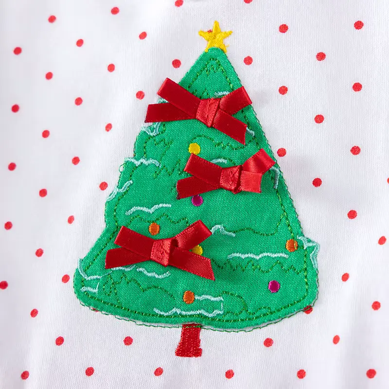 Girls Cotton Mesh Princess Dress Christmas Tree Design Polka Wholesale product image 3