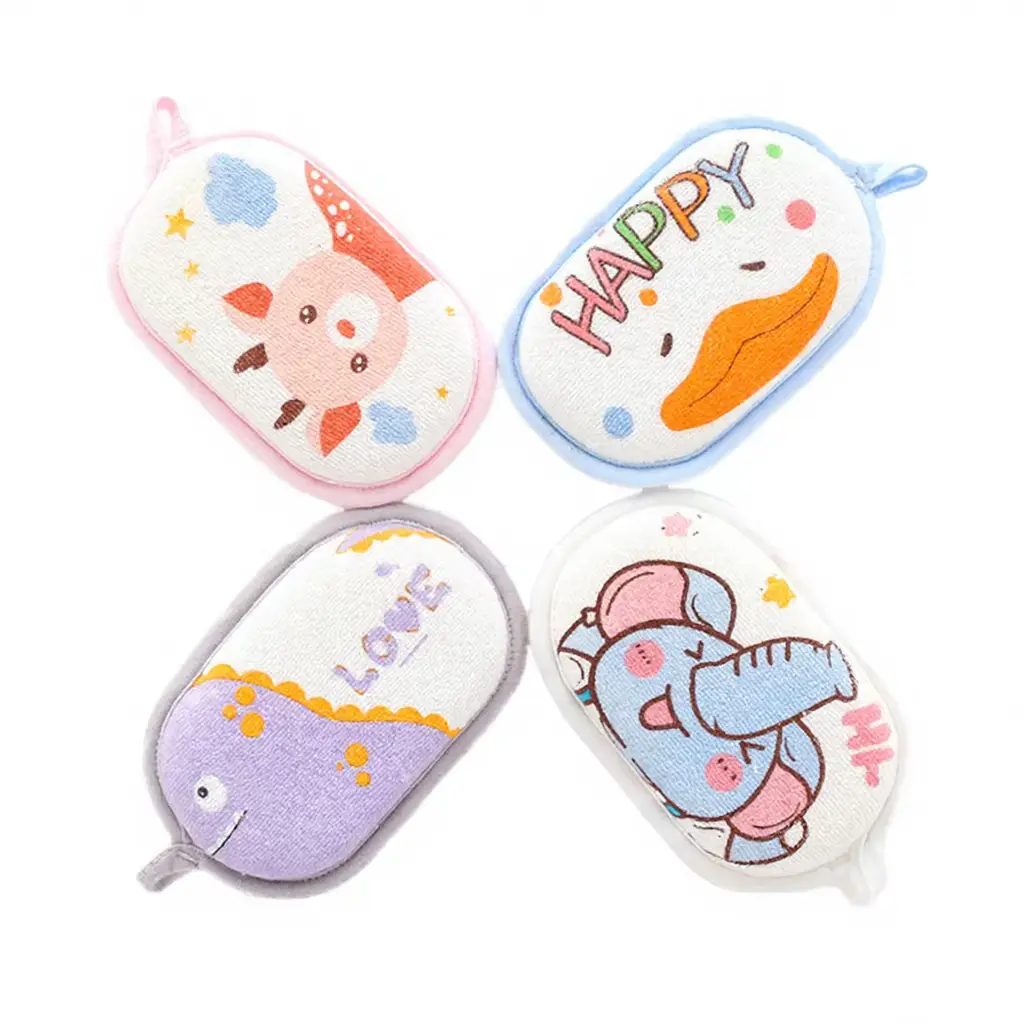 Cartoon Bath Sponge Soft Shower Ball Body Scrubber Towel OEM Wholesale