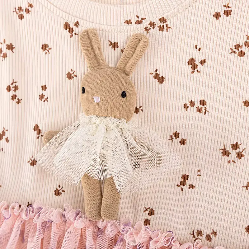 Girls Mesh Rabbit Animal Dress Mini Sheath Three-dimensional Flowers Wholesale product image 3