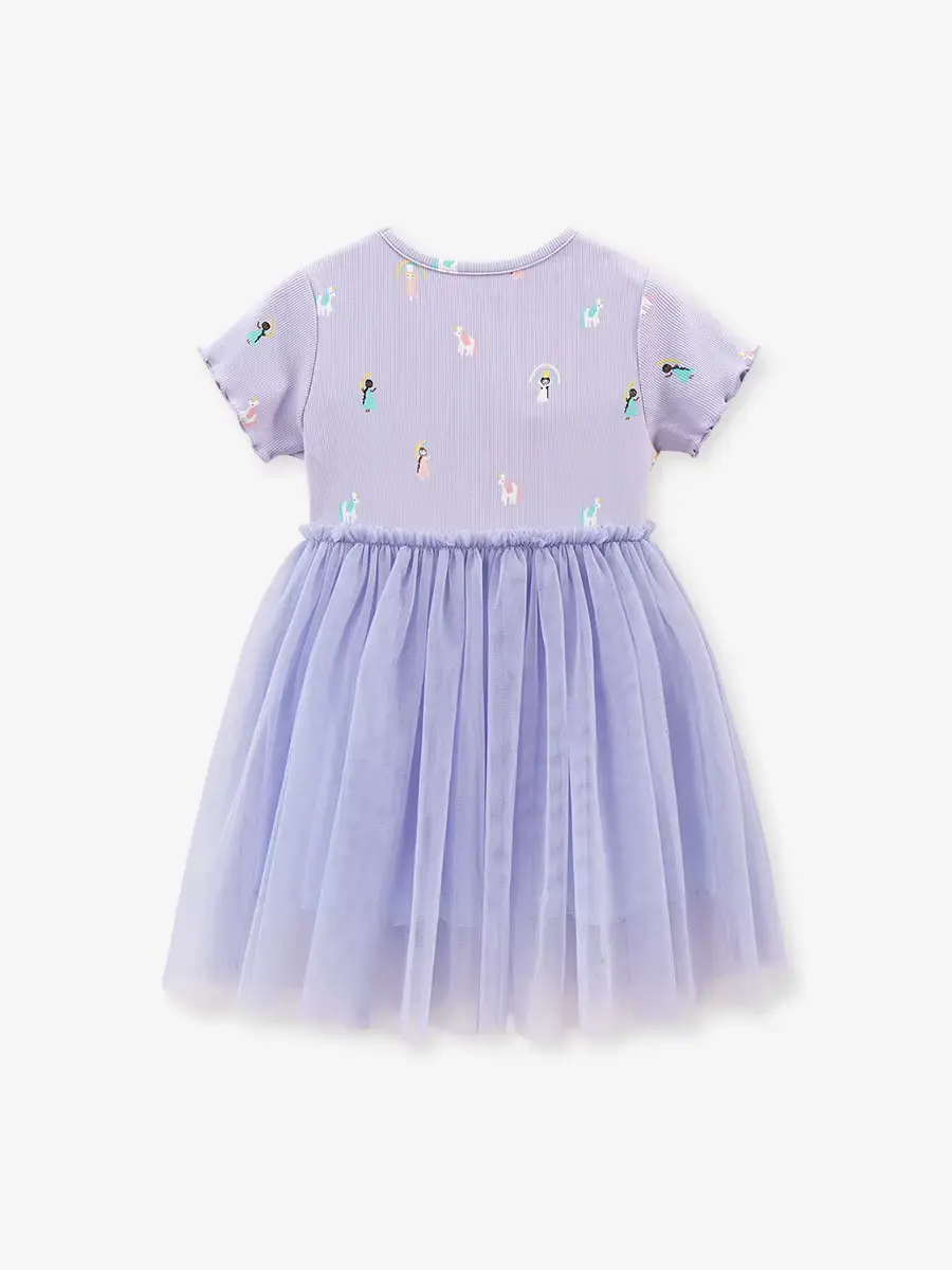 Girls Cotton Cartoon Princess Skirt Eco-friendly O-neck Short Sleeve Wholesale product image 4