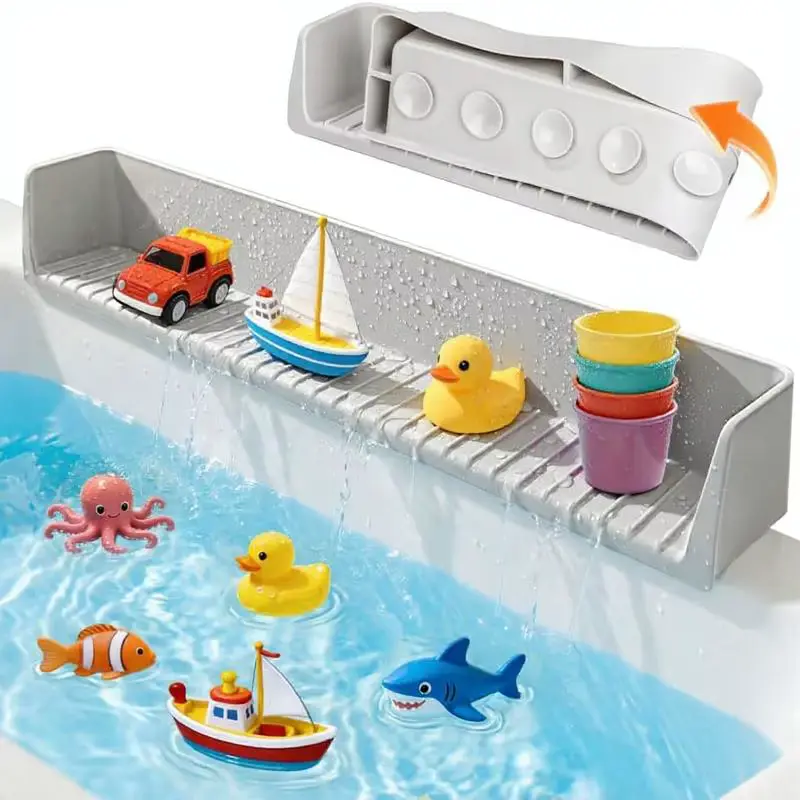 Silicone Bathtub Water Guard Play TUB Shelf 11 Suction Educational Wholesale
