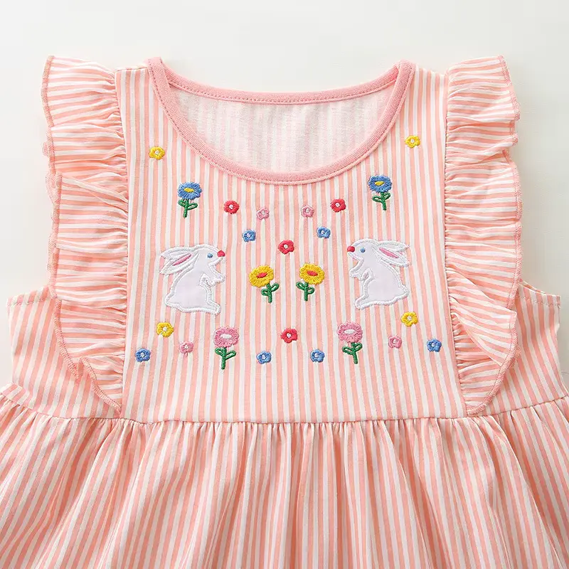 Girls Cotton Cartoon Princess Dress Sweet Embroidered Sleeveless Knee-length Wholesale product image 4