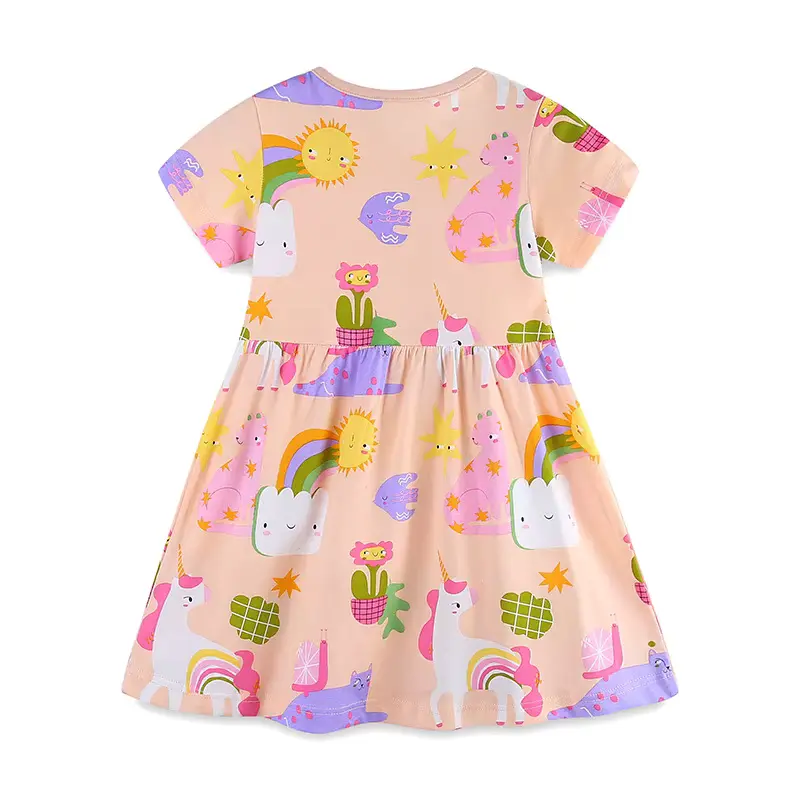 Girls Cotton Cartoon Print Princess Dress Sweet Knee-length 2025 Wholesale product image 2
