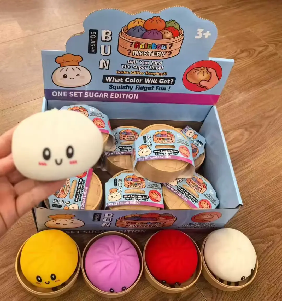 2026 Promotion Rubber Smiling Face Dumplings Steamed Rainbow Mysterious Educational Wholesale