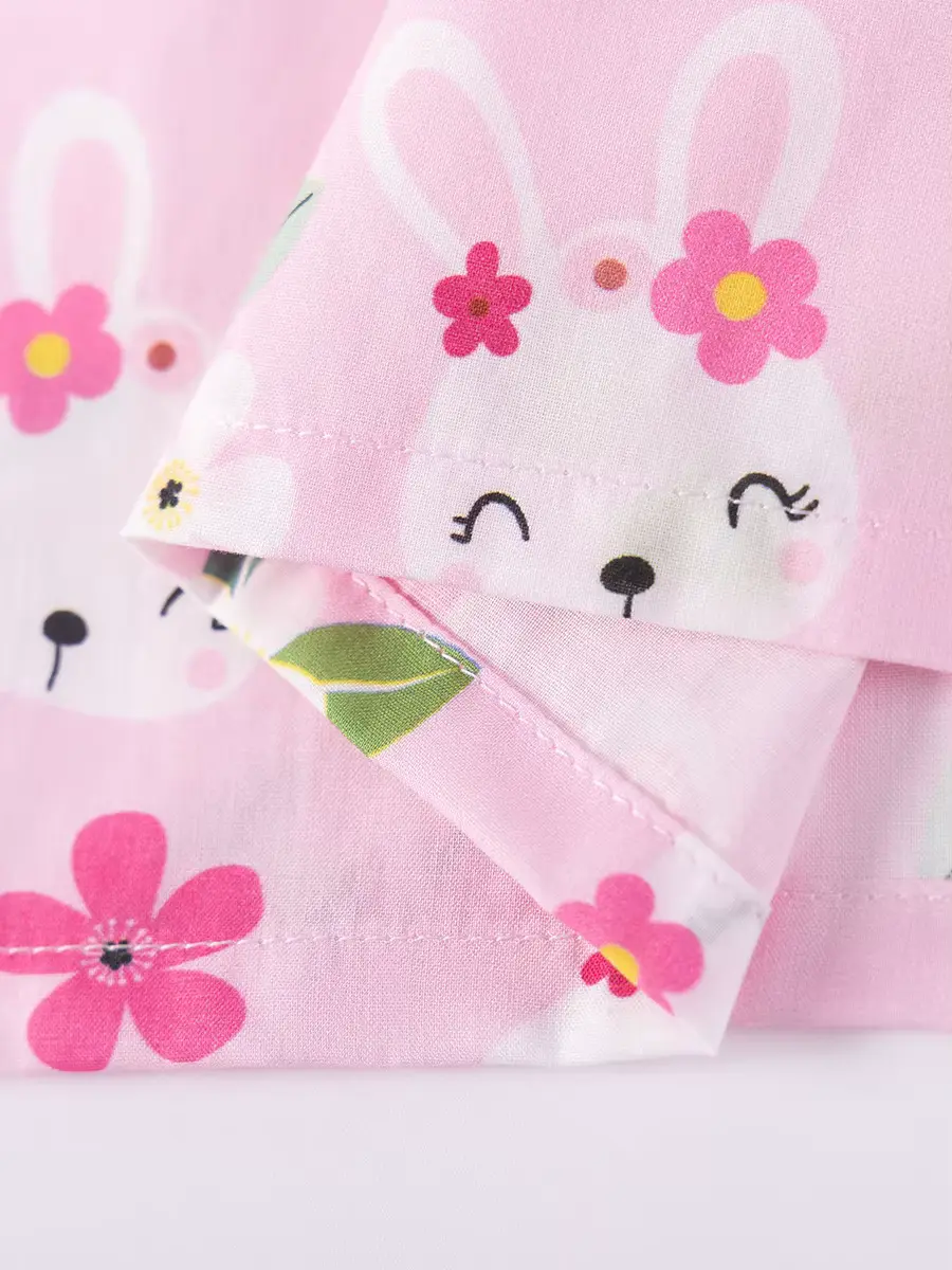 Girls Cotton Dress Customized Turn-down Collar Knee-length Short Sleeve Wholesale product image 4