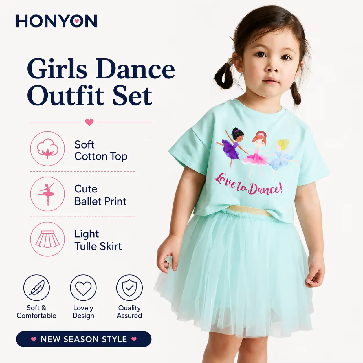 Girls Cotton Printed SET Outfit TWO Piece Ballet Soft Wholesale