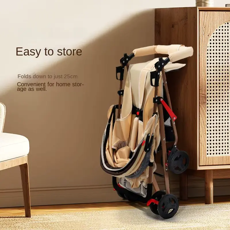Stroller Lightweight Foldable 4-wheel Stainless Steel Frame Reclining FOR Wholesale product image 3