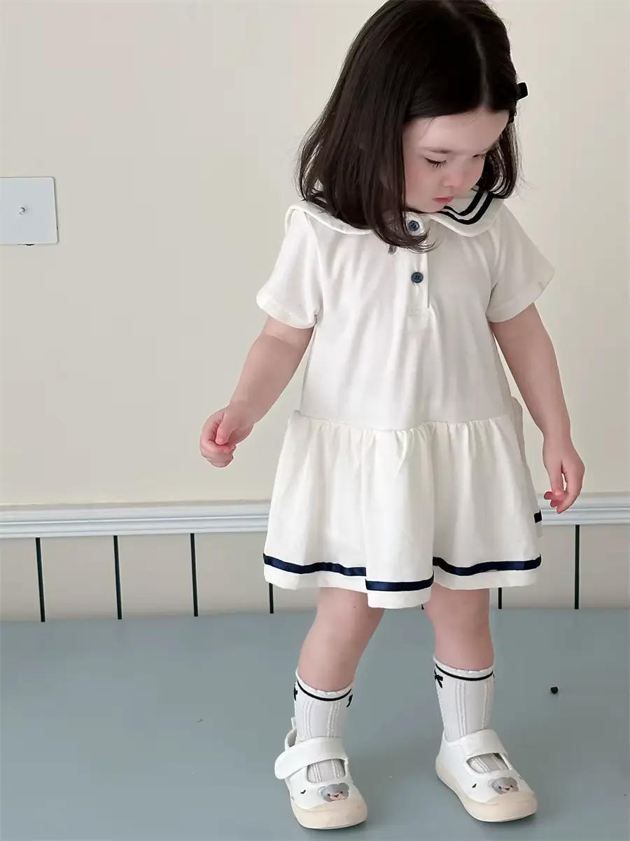 Girls Cotton Short Sleeve Rompers Ruffled Bottom Wear With Clothing Wholesale product image 4