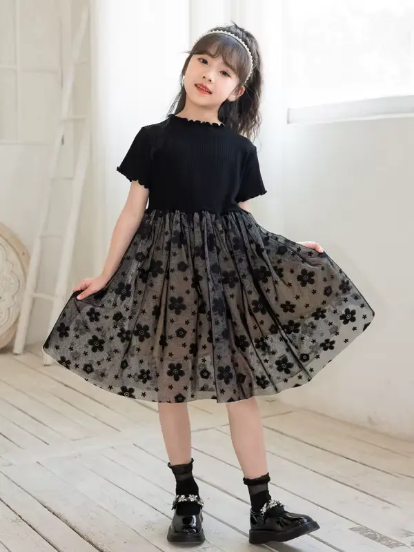 Cotton Printed Princess Dress Korean O-neck A-line Knee-length Breathable Wholesale product image 3