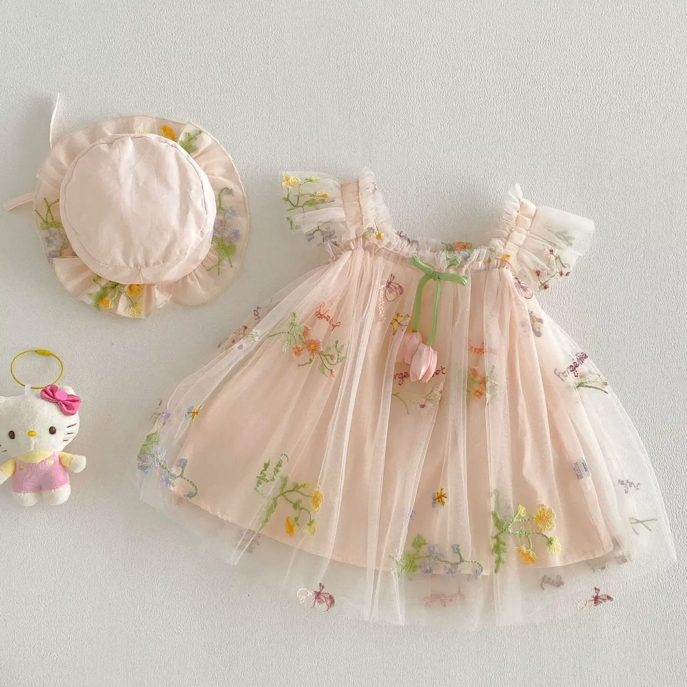 Girls Cotton Printed Princess Multiple Styles Sleeveless Flower Knitted Clothing Wholesale product image 4