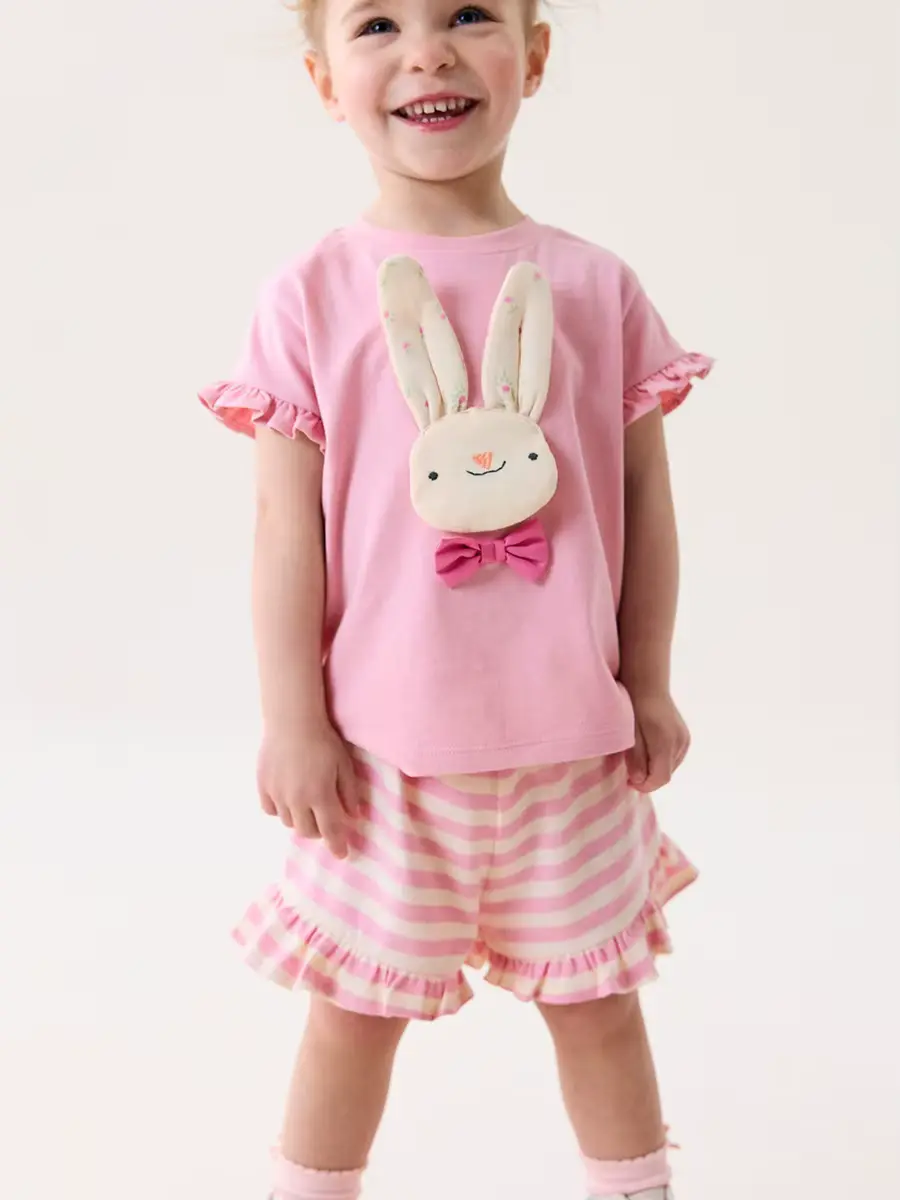 Girls Cotton Print Animal Clothing Two-piece Short-sleeved Sets Breathable Wholesale product image 2