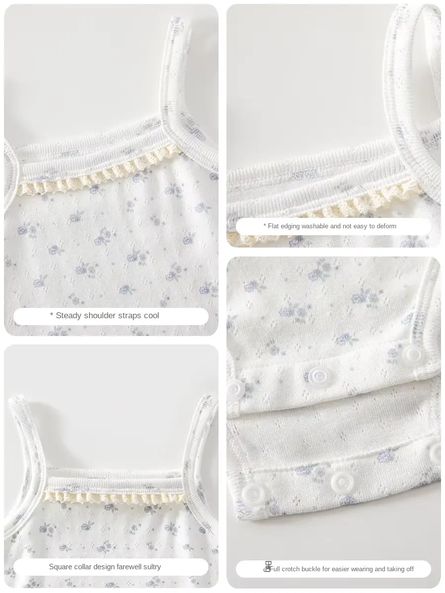 Girls Cotton SET Clothing Anti-bacterial Single Button Closure O-neck Wholesale product image 3