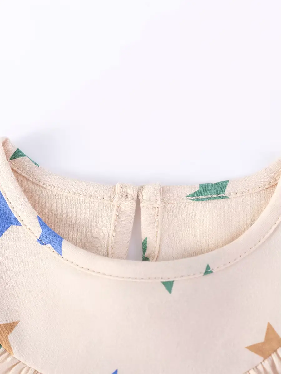 Girls Dress Customized O-neck Knee-length Short Sleeve A-line Silhouette Wholesale product image 2