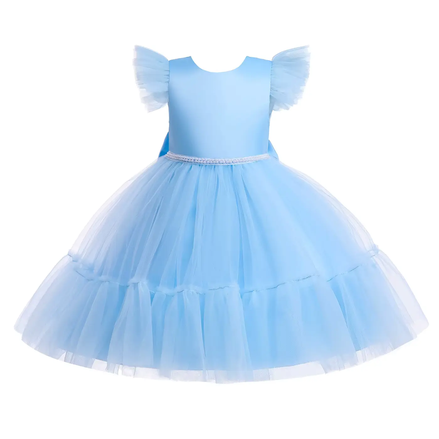 Cotton Dress Tulle CAP Sleeve O-neck Ball Gown Beaded Wholesale product image 4