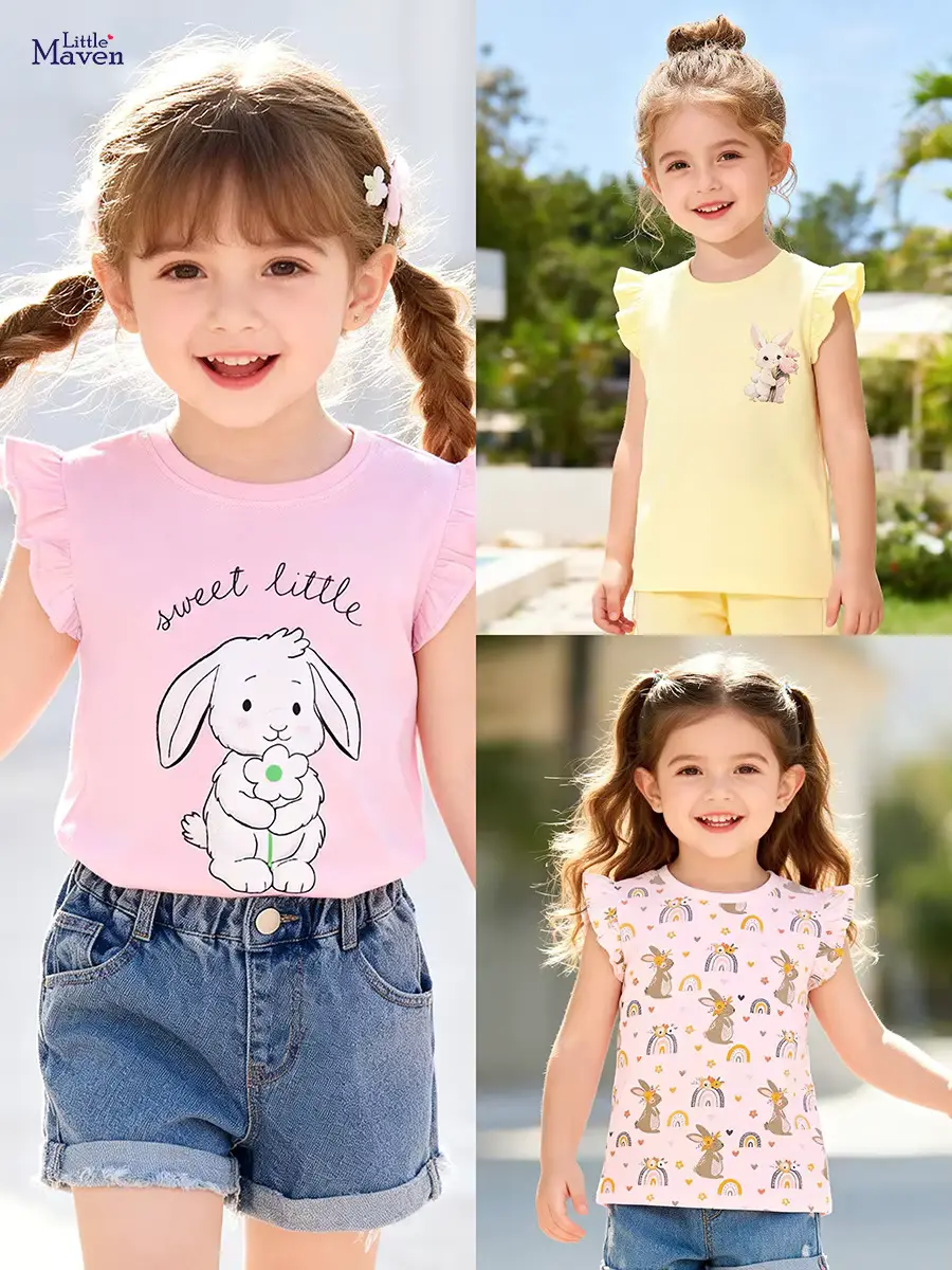 Girls Cotton Print Animal T-shirt 2026 High Quality 100 Wholesale