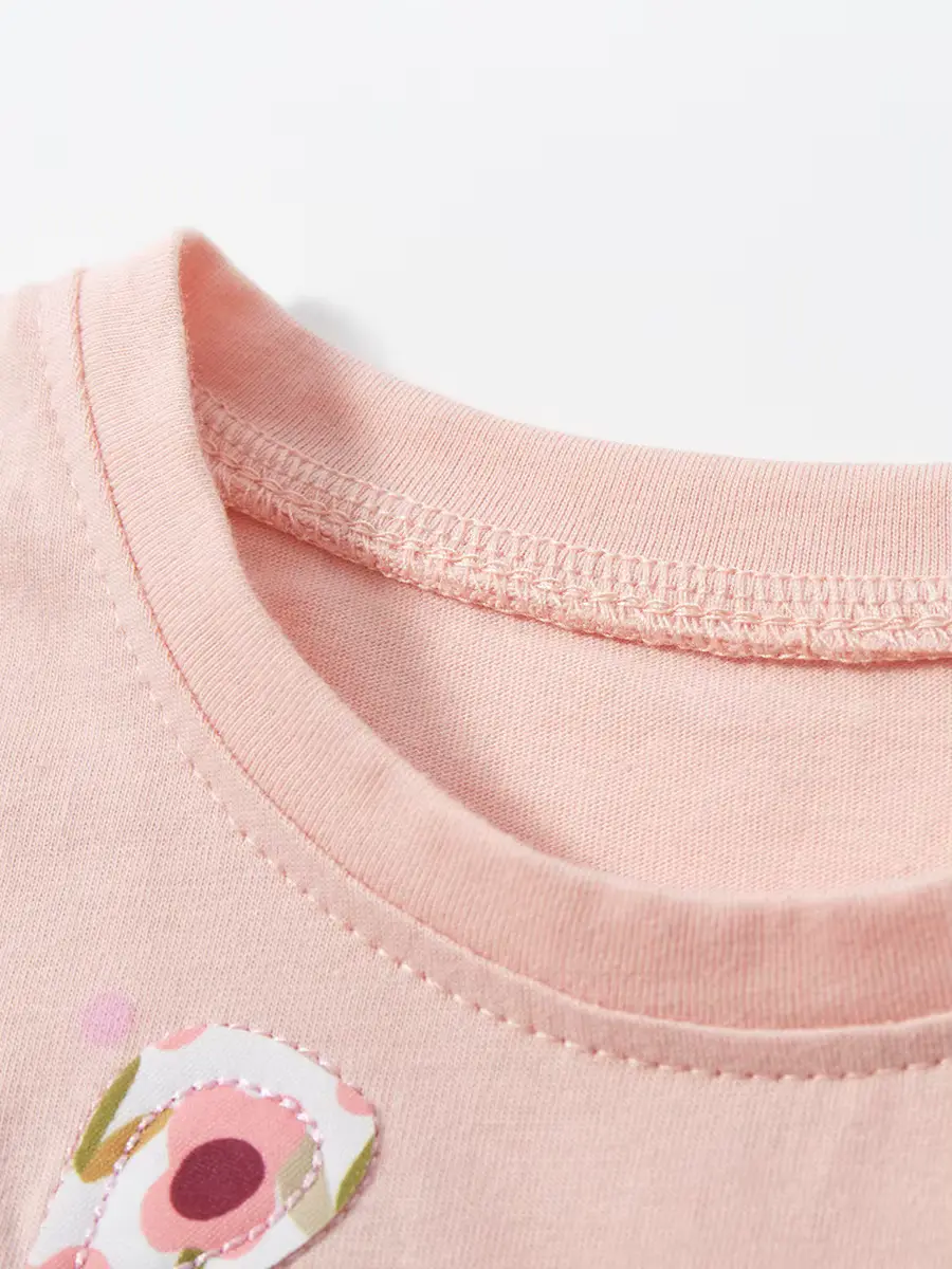 Girls Cotton 100 Straight Sweet Floral Neck Dresses Breathable Clothing Wholesale product image 3