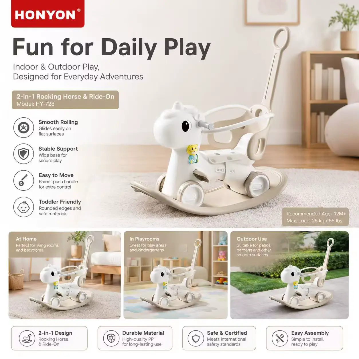 Unisex Walker IN Eco-friendly Hdpe Ride ON Rocking Horse Wholesale product image 3