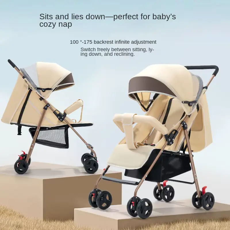 Stroller Lightweight Foldable 4-wheel Stainless Steel Frame Reclining FOR Wholesale