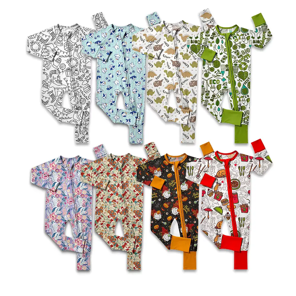 Unisex Romper Onesie Bamboo Fiber Long Crawl Boneless Craftsmanship Wholesale