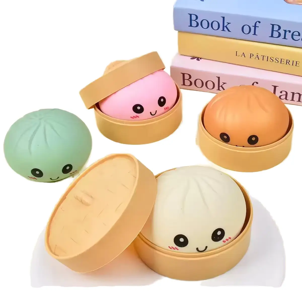 Unisex Smile Face BUN BAO PU Squishy Stress Ball Educational Wholesale