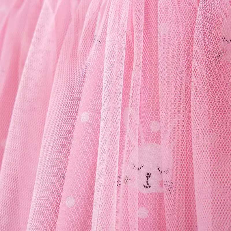 Girls Mesh Cartoon Rabbit Animal Princess Dress Ruffle Short Wholesale product image 4