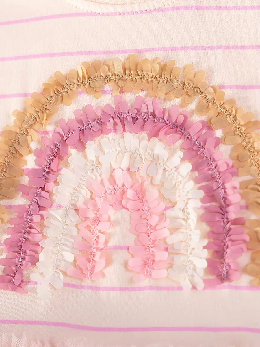 Cotton Princess Dress 100 Appliqued O-neck Patchwork Knee-length Girl Wholesale product image 3