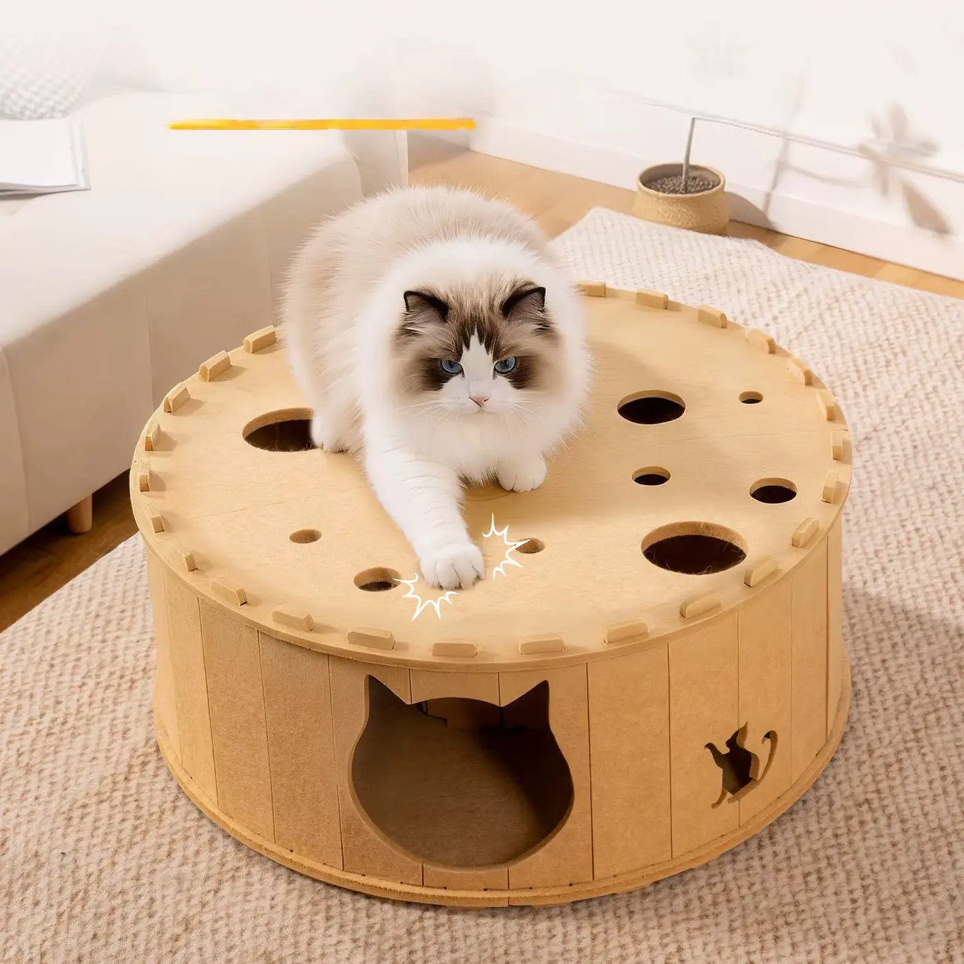 CAT BED Felt Tunnel TOY AND Scratcher All-season Round Wholesale product image 2