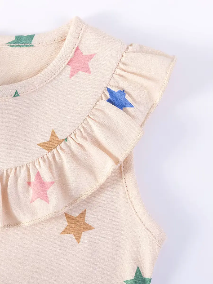 Girls Dress Customized O-neck Knee-length Short Sleeve A-line Silhouette Wholesale product image 3