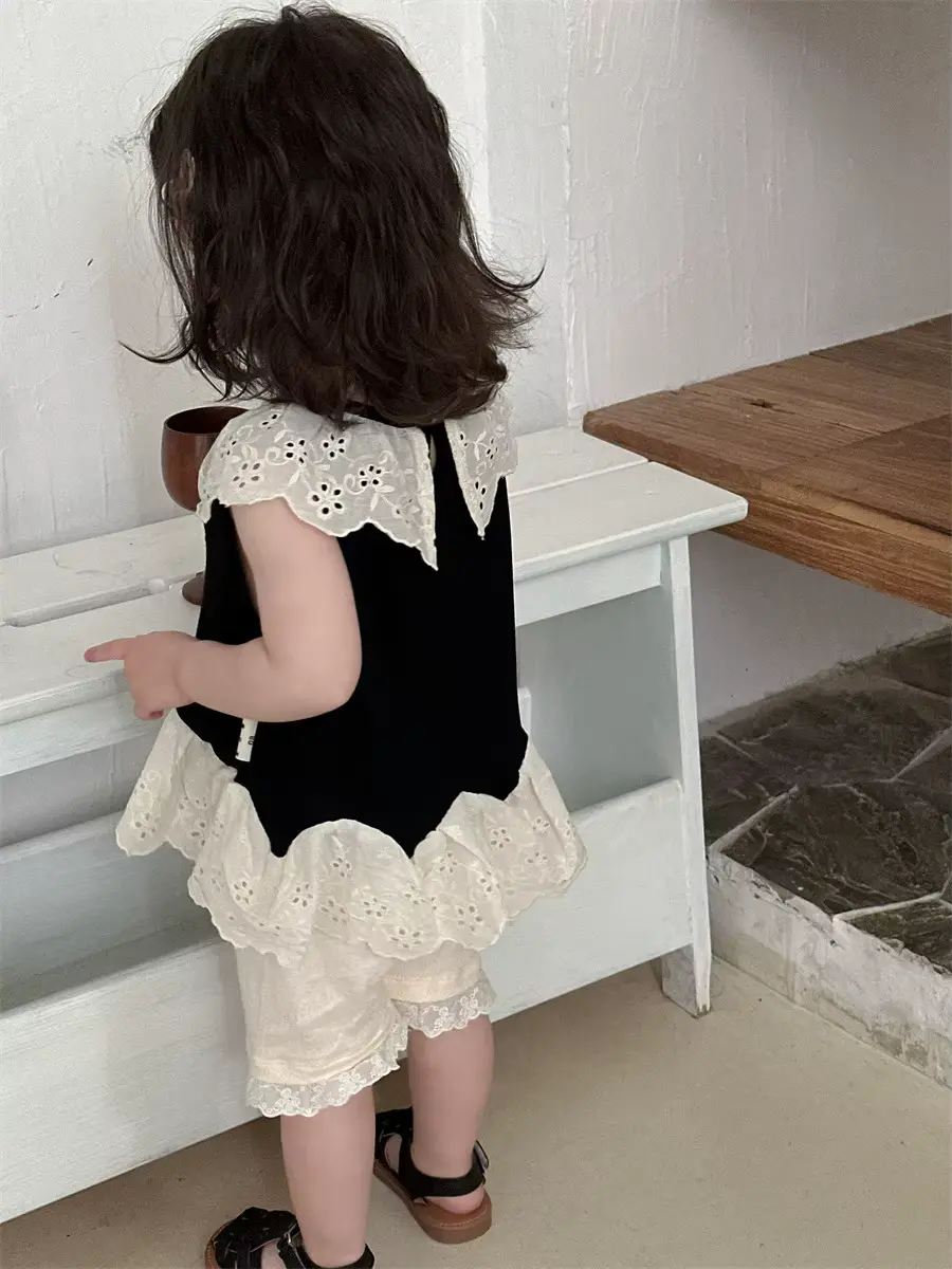 Girls Cotton SET Clothing 100 Anti-bacterial Two-piece Patchwork Thin Wholesale product image 3