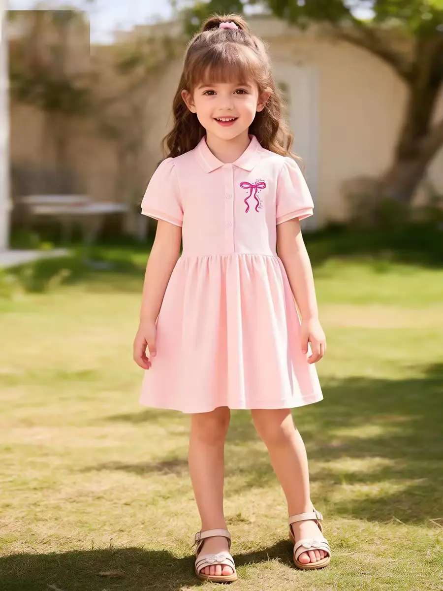 Girls Cotton Dress 2026 Arrival Sports Polo Polyester Toddler Wholesale