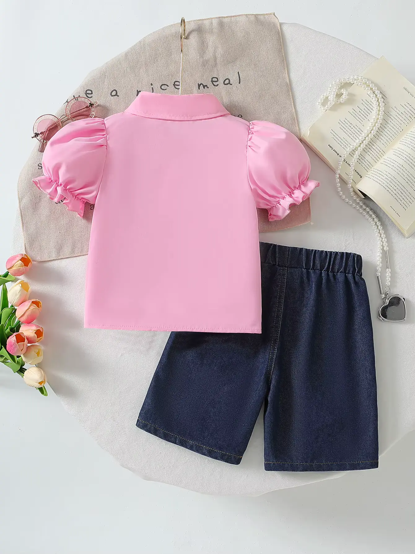 Girls Skirt Shirt Shorts Floral Worsted Three-dimensional Flower Breathable Wholesale product image 3