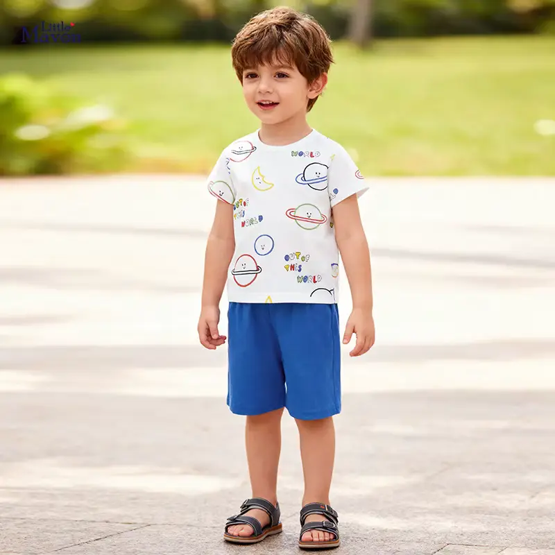 Boys T-shirt Shorts SET Model 2180 Dinosaur All-cotton Two-piece Wholesale